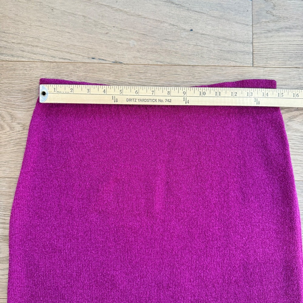 Jessica Knits Two‎ Piece Skirt Set Magenta Metallic Sparkle Knit Midi Medium VTG - Picture 10 of 16